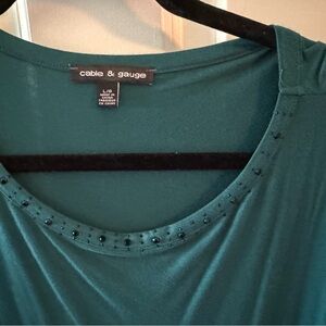 Teal Cable & Gauge tunic